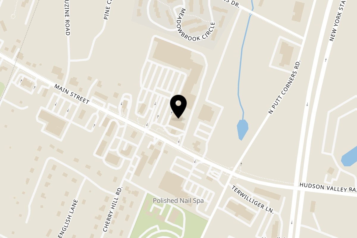 Map showing the location of Rocco's Pizzeria on 4 New Paltz Plaza in New Paltz